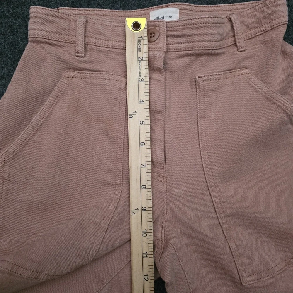 Aritzia Wilfred Free Womens Size 2‎ Pink Utility High Rise Wide Leg Modern Pants